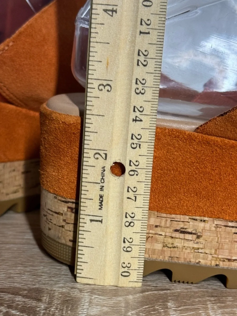 Sorel Women’s 10.5 Cameron Platform Sun Orange Suede Mules Platform Wedge